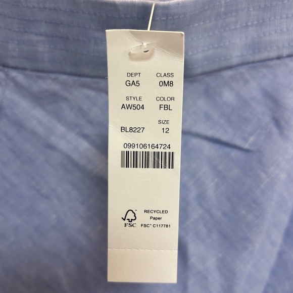 J.Crew Baird McNutt French Blue 100% Linen Skirt Size 12 - Picture 4 of 13